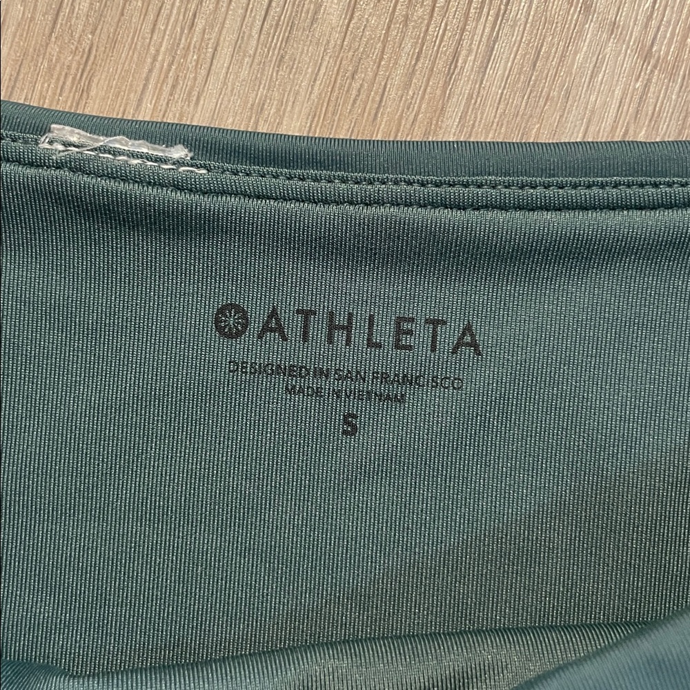 Athleta A-C Green Longline Plunge Bikini size small - Picture 4 of 6